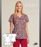 Barco Elan Mosaic Art V-Neck Scrub Top