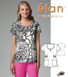 Barco Elan Anika Women's 2 Pocket V-Neck Print Top