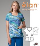 Barco Elan Serena Women's 2 Pocket V-Neck Print Top