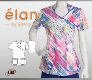 Barco Elan Printed Top Celina 2 Pocket Mock Wrap Mandarin Collar Barco Elan Printed Top Celina 2 Pocket Mock Wrap Mandarin Collar